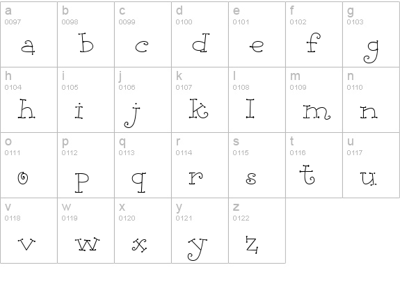 CK Chick lowercase a-z preview