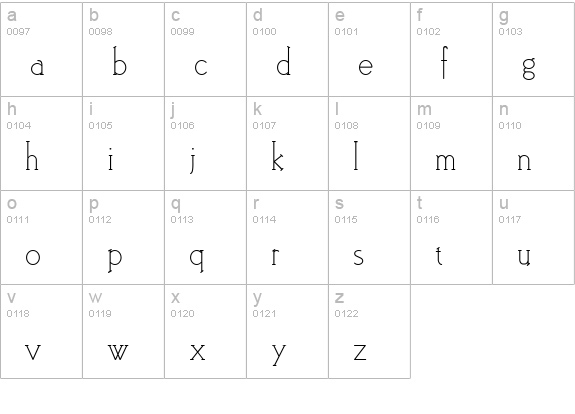 CK Cosmopolitan lowercase a-z preview