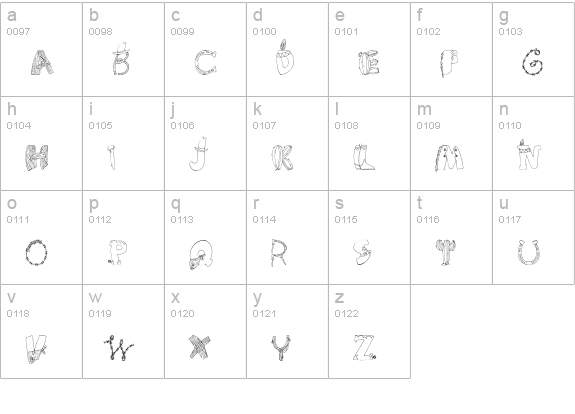 CK Cowboys & Indians lowercase a-z preview