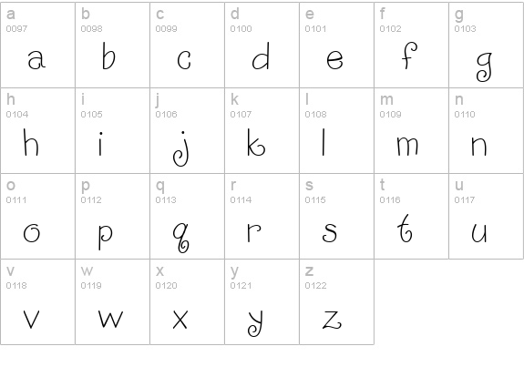 CK Curly lowercase a-z preview