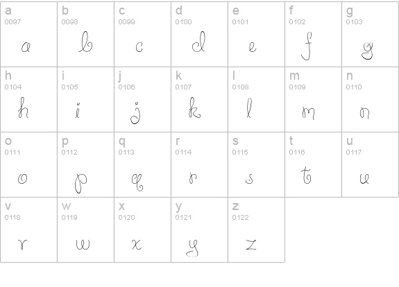 CK Curly Cursive lowercase a-z preview