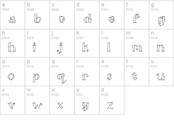 CK Flair lowercase a-z preview