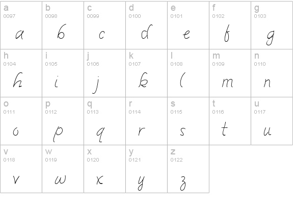 CK Flourish lowercase a-z preview