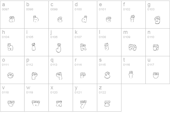 CK Frosted lowercase a-z preview