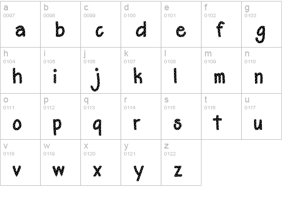 CK Frosting lowercase a-z preview