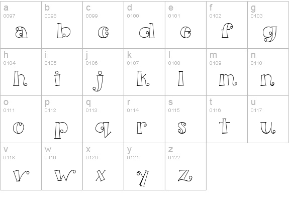 CK Gala lowercase a-z preview