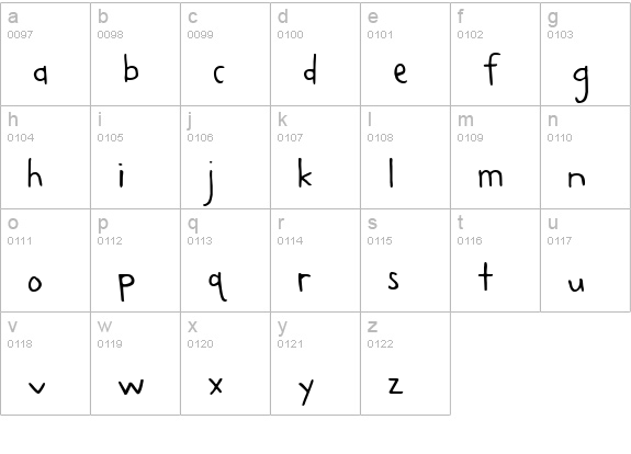 CK Higgins Handprint lowercase a-z preview