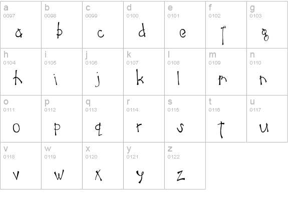 CK Huckleberry lowercase a-z preview