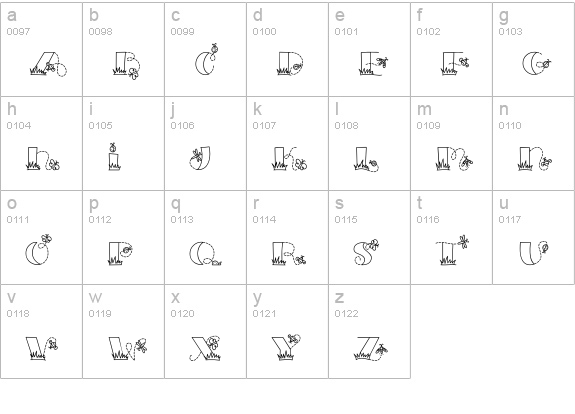CK June Bugs lowercase a-z preview