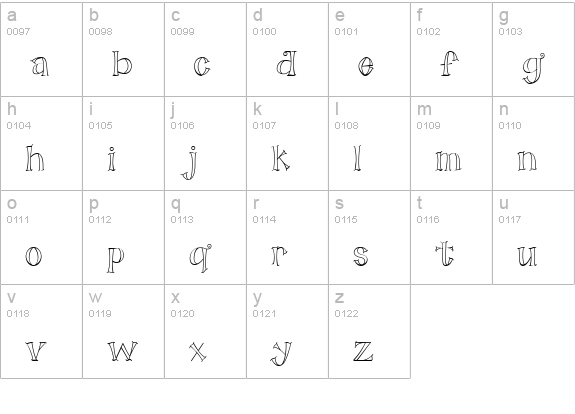 CK Leafy Capitals lowercase a-z preview