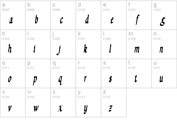 CK Lionheart lowercase a-z preview