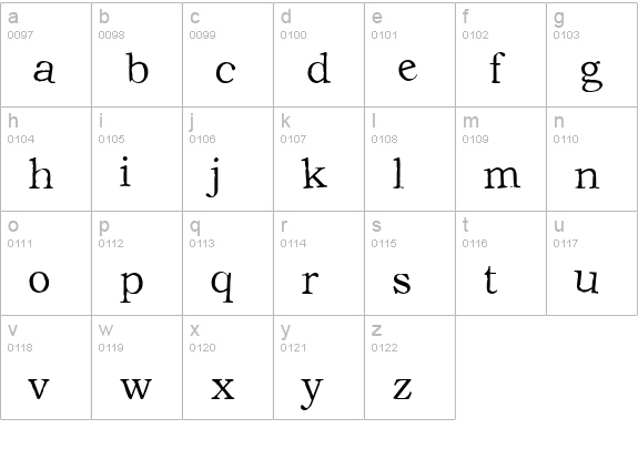CK Newsprint lowercase a-z preview