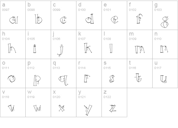 CK Ornament lowercase a-z preview