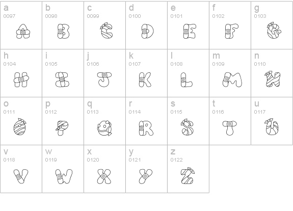 CK Ouch lowercase a-z preview