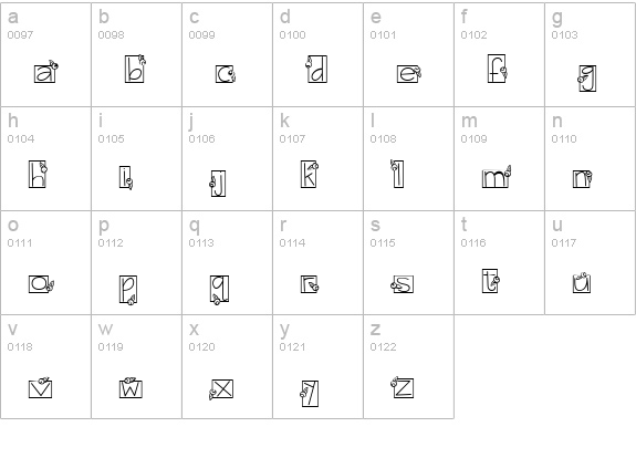 CK Posies lowercase a-z preview