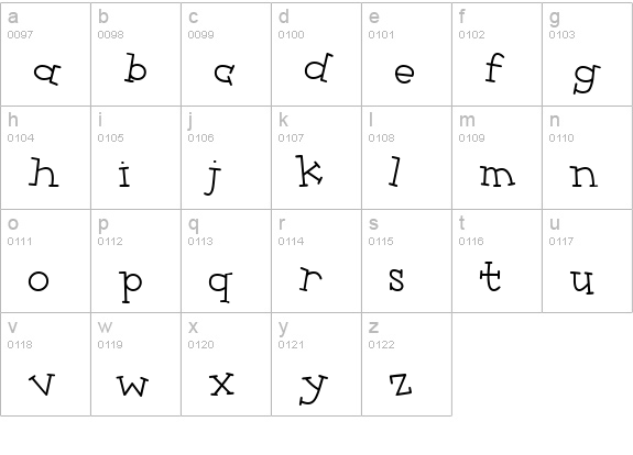 CK Quake lowercase a-z preview