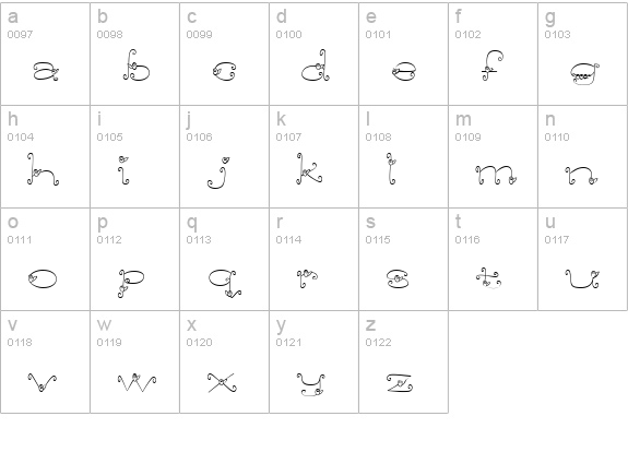 CK Roses lowercase a-z preview