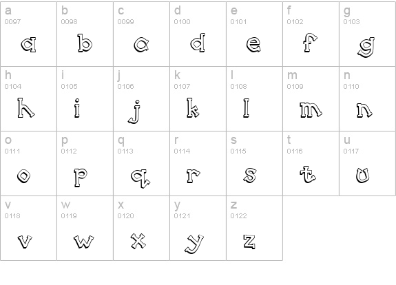 CK Shadowed Block lowercase a-z preview