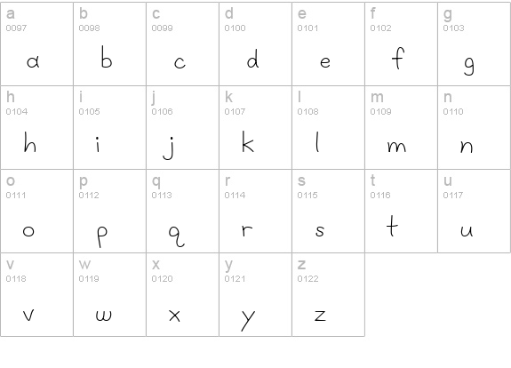 CK Simple lowercase a-z preview