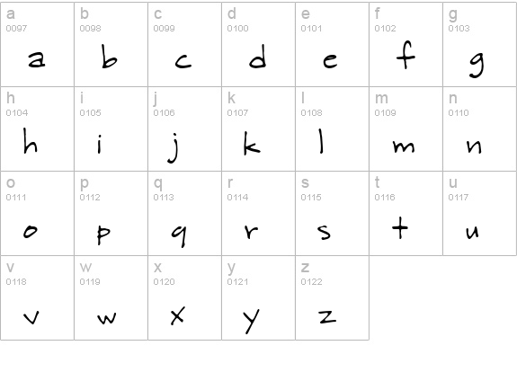 CK Sketch lowercase a-z preview