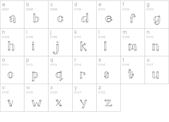 CK Spiky Classic lowercase a-z preview