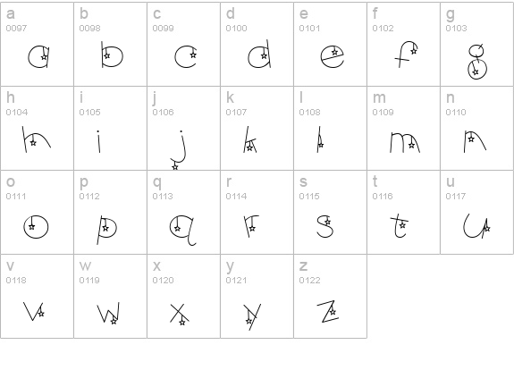 Ck Stars lowercase a-z preview