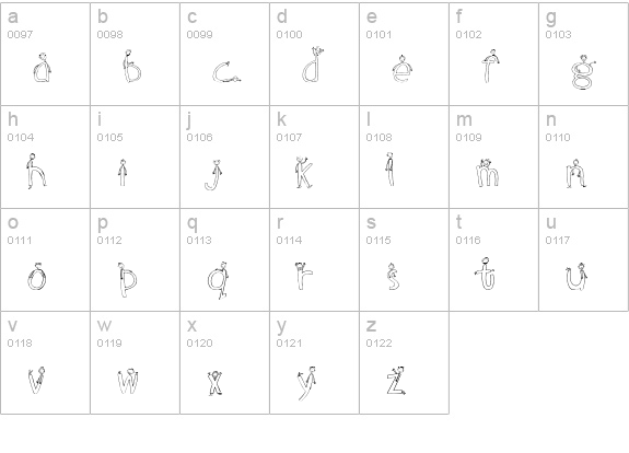 CK Stick Boys lowercase a-z preview