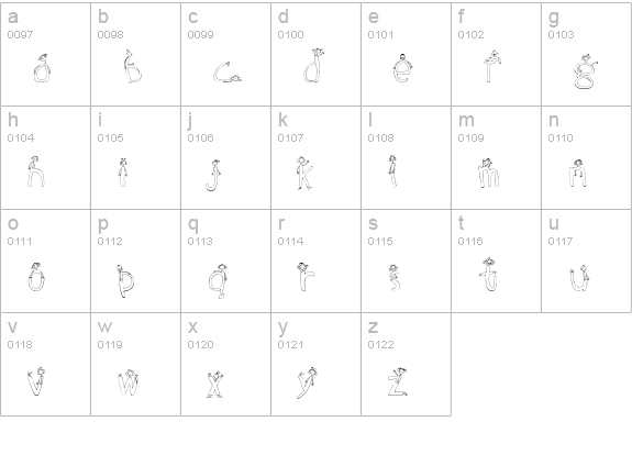 CK Stick Girls lowercase a-z preview
