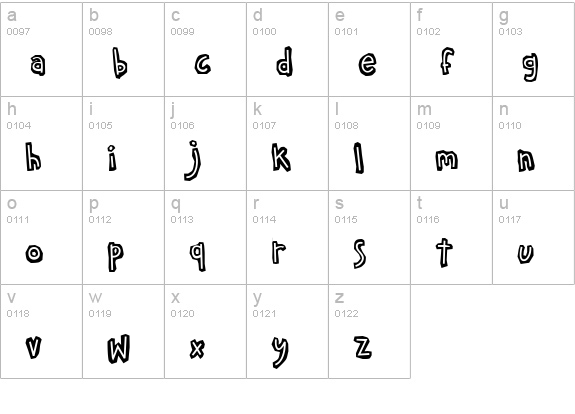 CK Stone Age lowercase a-z preview