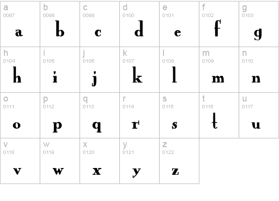 CK Stylish Black lowercase a-z preview