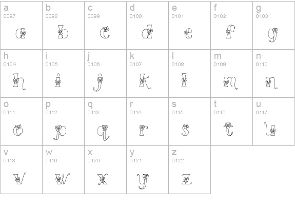 CK Sweet Bows lowercase a-z preview