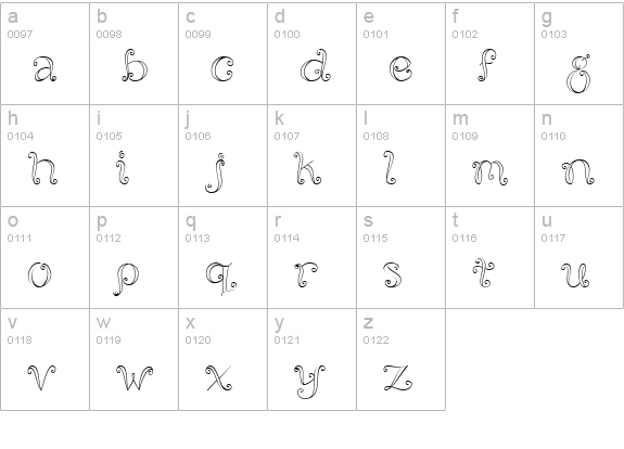 CK Swirl lowercase a-z preview