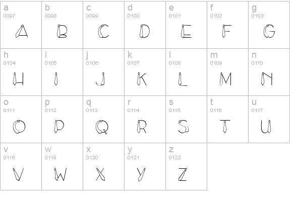 CK Ties lowercase a-z preview