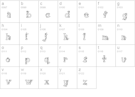 CK Trellis lowercase a-z preview