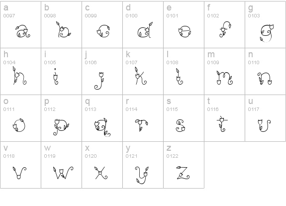 CK Tulips lowercase a-z preview