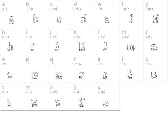 CK Wheelin' lowercase a-z preview
