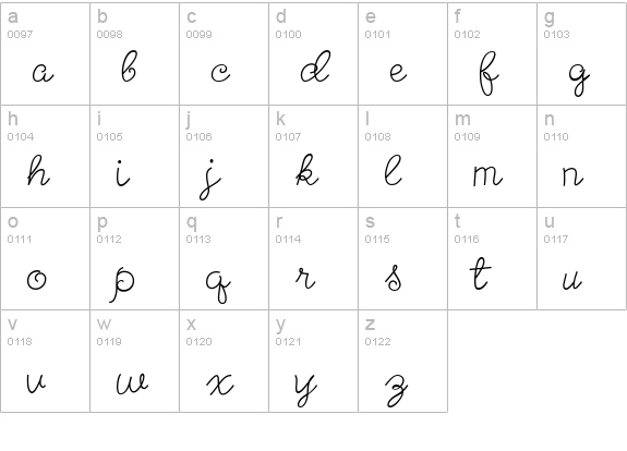 CK Windsong lowercase a-z preview