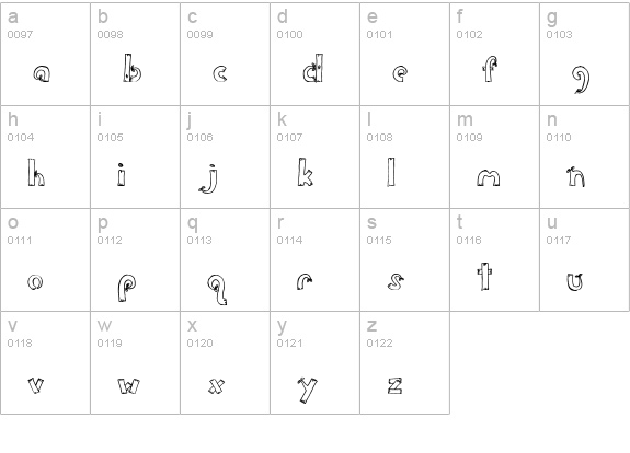 CK Woodsy lowercase a-z preview