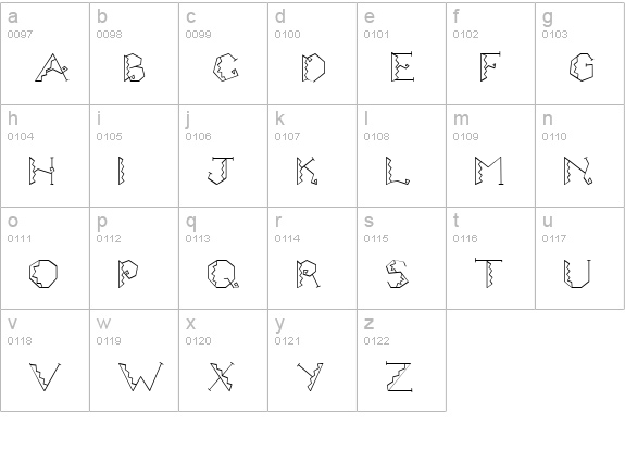 CK Zig Zag lowercase a-z preview