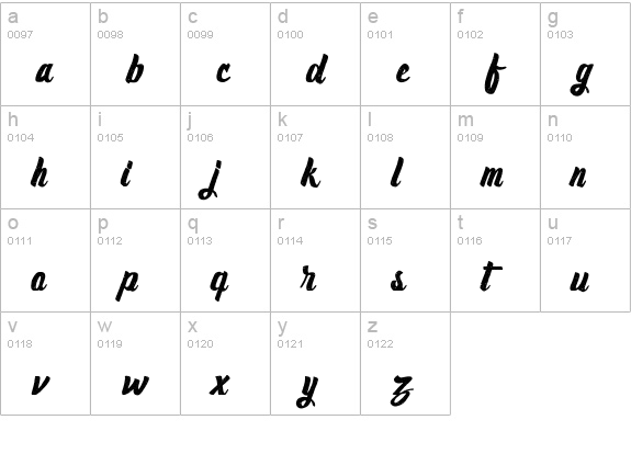 Claiborne lowercase a-z preview