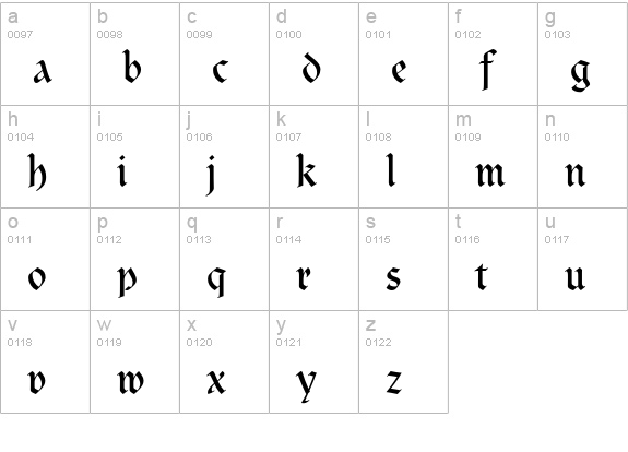 Clairvaux lowercase a-z preview