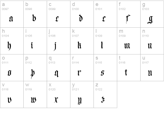 Clank lowercase a-z preview