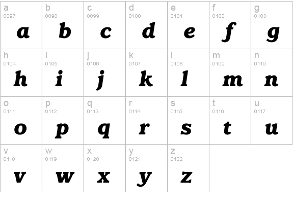 ClaremontExBldIt lowercase a-z preview