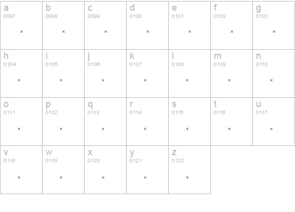 ClaremontMedOSTab lowercase a-z preview