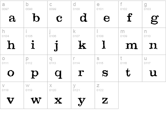 ClareRandom lowercase a-z preview