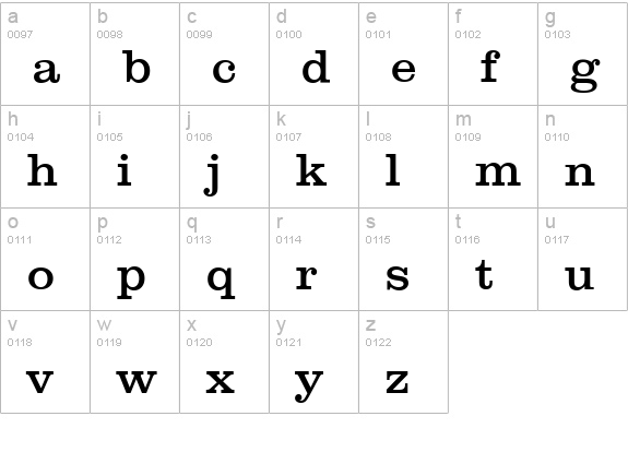 ClareSerial lowercase a-z preview