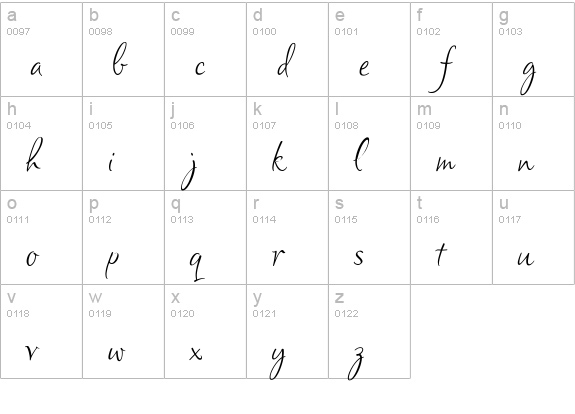 ClarissaRegular lowercase a-z preview