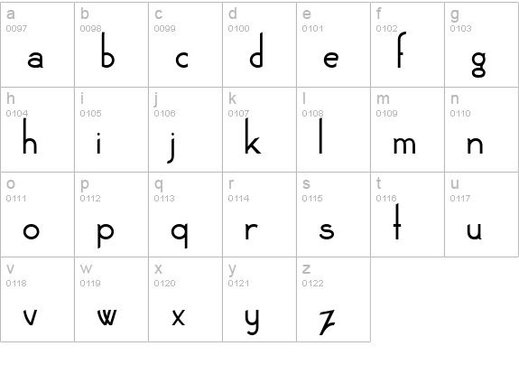 Claritty lowercase a-z preview
