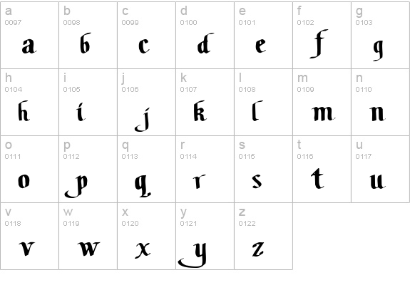 ClassicFont104 Regular lowercase a-z preview