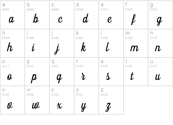 Claudia lowercase a-z preview
